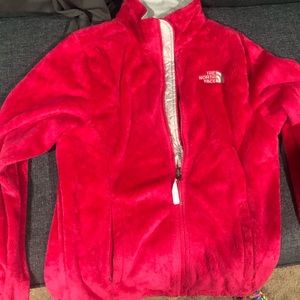 💕 pink fuzzy north face 💕